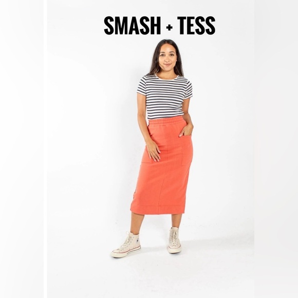 Smash + Tess  Avery Midi Skirt in Burnt Sienna
 size Xs - Picture 1 of 3